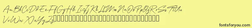 fuente OneSignature – Fuentes Negras Sobre Fondo Amarillo