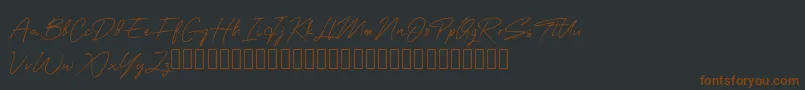 OneSignature Font – Brown Fonts on Black Background