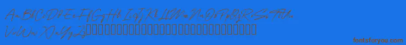 OneSignature Font – Brown Fonts on Blue Background