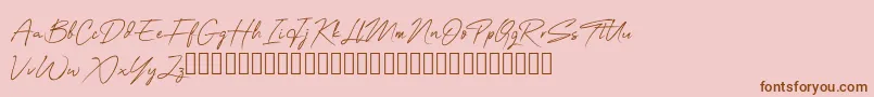 OneSignature Font – Brown Fonts on Pink Background