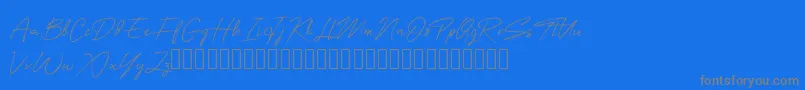 OneSignature-fontti – harmaat kirjasimet sinisellä taustalla
