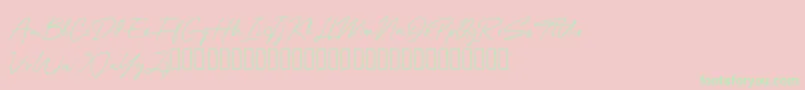 Weitere Informationen zur OneSignature-Schriftart OneSignature-Schriftart – Grüne Schriften auf rosa Hintergrund