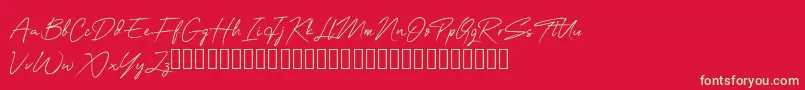 Czcionka OneSignature – zielone czcionki na czerwonym tle