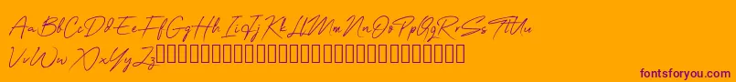 fuente OneSignature – Fuentes Moradas Sobre Fondo Naranja
