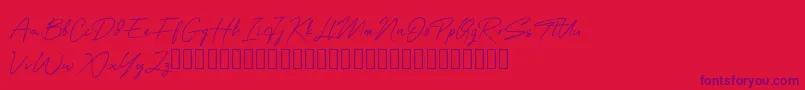 フォントOneSignature – 赤い背景に紫のフォント