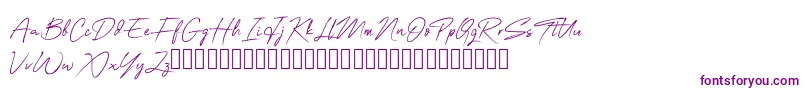 Fonte OneSignature – fontes roxas em um fundo branco