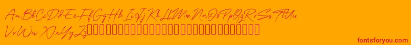 OneSignature Font – Red Fonts on Orange Background