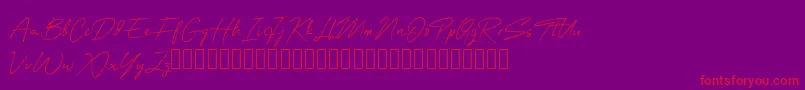 OneSignature Font – Red Fonts on Purple Background