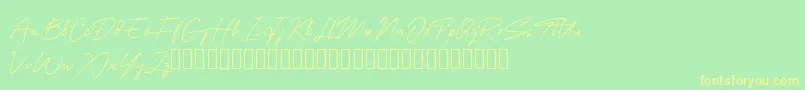 OneSignature Font – Yellow Fonts on Green Background