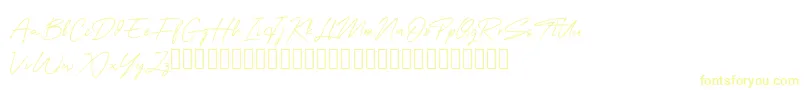 Шрифт OneSignature – жёлтые шрифты на белом фоне