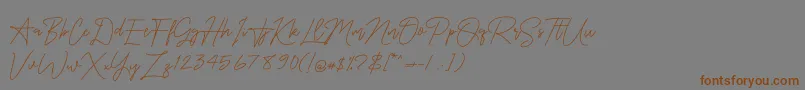 OnesilverSignature-Schriftart – Braune Schriften auf grauem Hintergrund