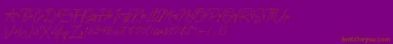 OnesilverSignature Font – Brown Fonts on Purple Background