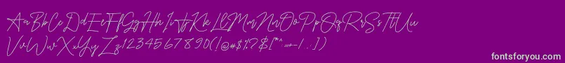 OnesilverSignature Font – Green Fonts on Purple Background