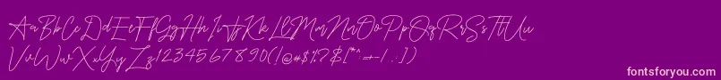 OnesilverSignature Font – Pink Fonts on Purple Background
