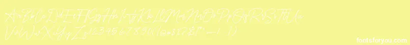 OnesilverSignature Font – White Fonts on Yellow Background