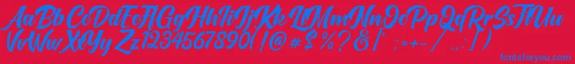 OneTime Font – Blue Fonts on Red Background
