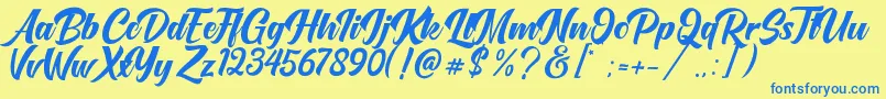 OneTime Font – Blue Fonts on Yellow Background