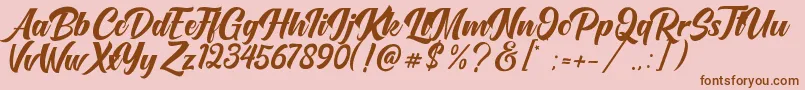 OneTime Font – Brown Fonts on Pink Background