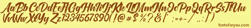 OneTime Font – Brown Fonts on Yellow Background