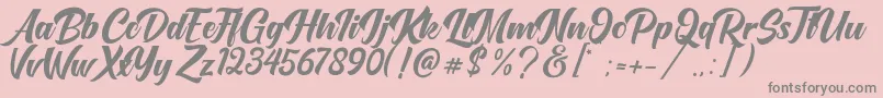 OneTime-Schriftart – Graue Schriften auf rosa Hintergrund