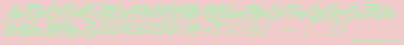OneTime Font – Green Fonts on Pink Background