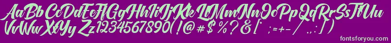 OneTime Font – Green Fonts on Purple Background
