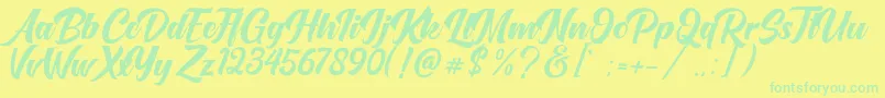OneTime Font – Green Fonts on Yellow Background