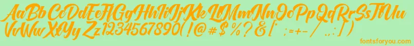 OneTime Font – Orange Fonts on Green Background