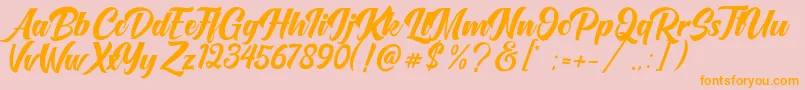 OneTime Font – Orange Fonts on Pink Background