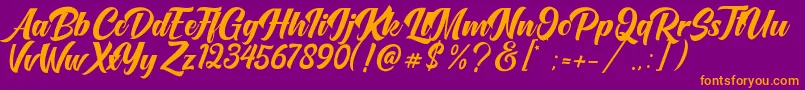 OneTime Font – Orange Fonts on Purple Background