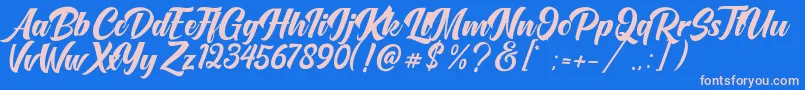 OneTime Font – Pink Fonts on Blue Background