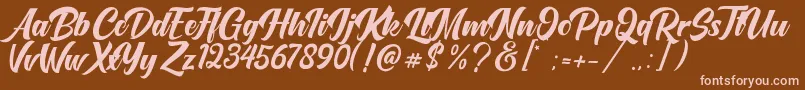 OneTime Font – Pink Fonts on Brown Background