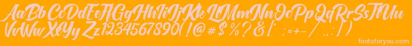 OneTime Font – Pink Fonts on Orange Background