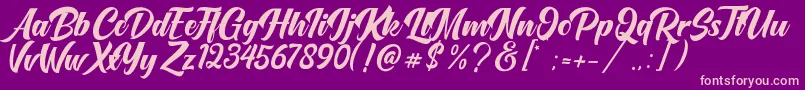 OneTime Font – Pink Fonts on Purple Background