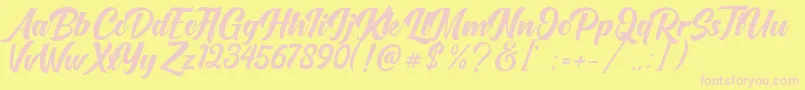 OneTime Font – Pink Fonts on Yellow Background