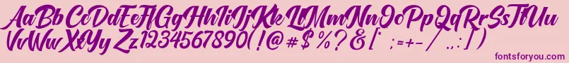 OneTime Font – Purple Fonts on Pink Background