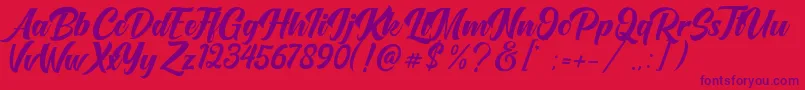 Шрифт OneTime – фиолетовые шрифты на красном фоне