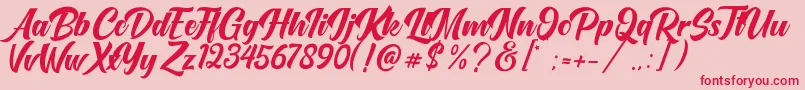 OneTime Font – Red Fonts on Pink Background