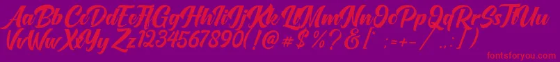 OneTime Font – Red Fonts on Purple Background