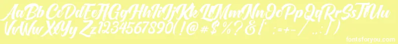 OneTime Font – White Fonts on Yellow Background