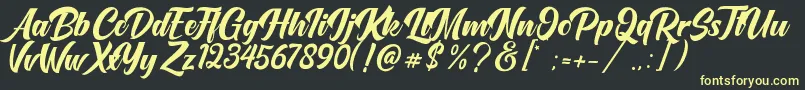 OneTime Font – Yellow Fonts on Black Background