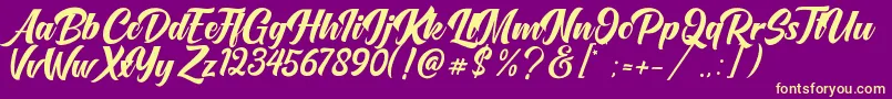 OneTime Font – Yellow Fonts on Purple Background