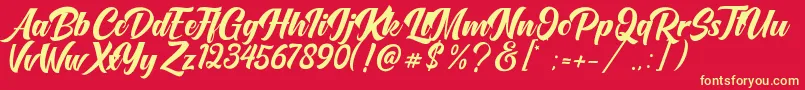 フォントOneTime – 黄色の文字、赤い背景