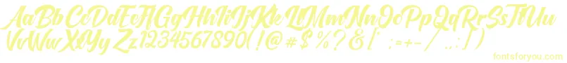 OneTime Font – Yellow Fonts on White Background