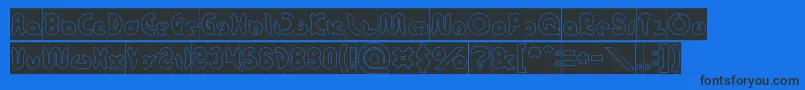 onion rings Hollow Inverse Font – Black Fonts on Blue Background