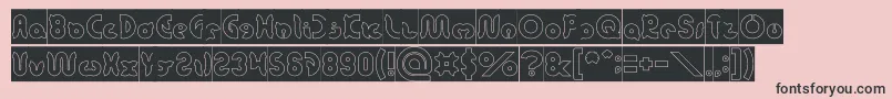フォントonion rings Hollow Inverse – ピンクの背景に黒い文字