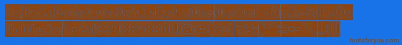 onion rings Hollow Inverse Font – Brown Fonts on Blue Background