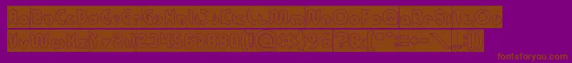 フォントonion rings Hollow Inverse – 紫色の背景に茶色のフォント