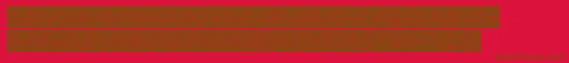 フォントonion rings Hollow Inverse – 赤い背景に茶色の文字
