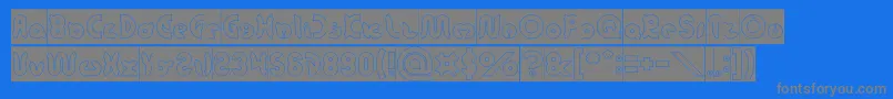 onion rings Hollow Inverse-fontti – harmaat kirjasimet sinisellä taustalla